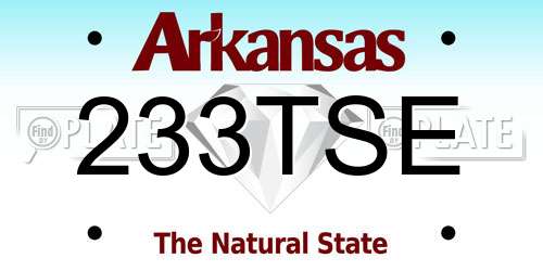 233TSE Arkansas License Plate