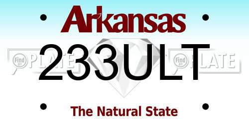 233ULT Arkansas License Plate