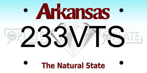 233VTS Arkansas License Plate