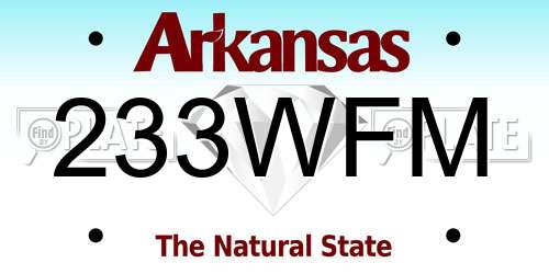 233WFM Arkansas License Plate
