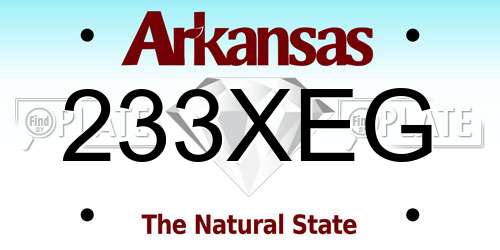 233XEG Arkansas License Plate