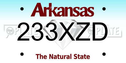 233XZD Arkansas License Plate