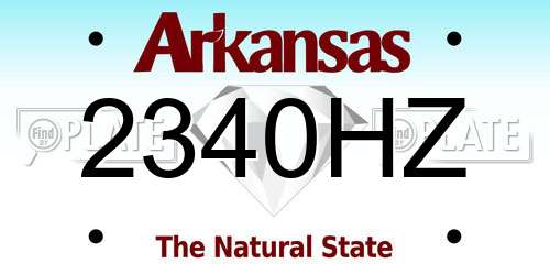 2340HZ Arkansas License Plate