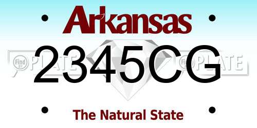 2345CG Arkansas License Plate