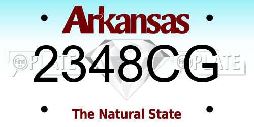2348CG Arkansas License Plate