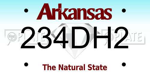 234DH2 Arkansas License Plate
