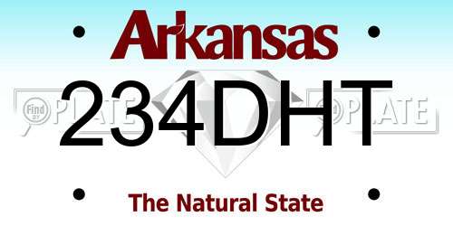 234DHT Arkansas License Plate