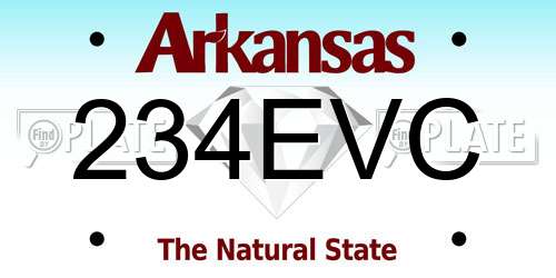 234EVC Arkansas License Plate