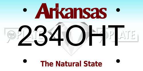 234OHT Arkansas License Plate