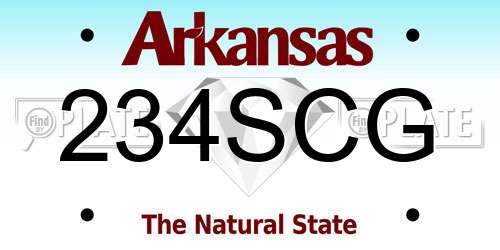 234SCG Arkansas License Plate