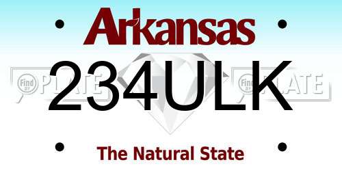 234ULK Arkansas License Plate