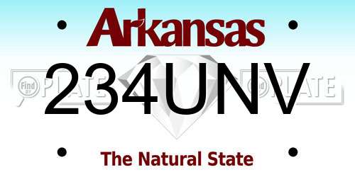 234UNV Arkansas License Plate