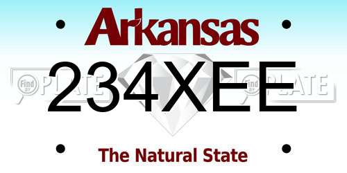 234XEE Arkansas License Plate