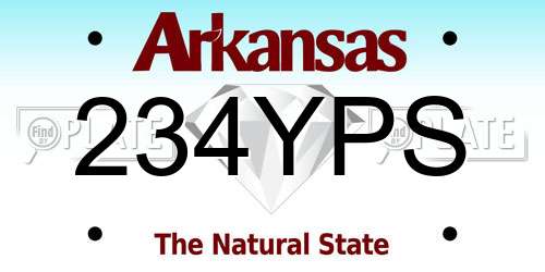 234YPS Arkansas License Plate