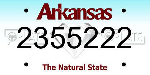 2355222 Arkansas License Plate