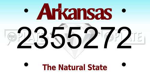 2355272 Arkansas License Plate