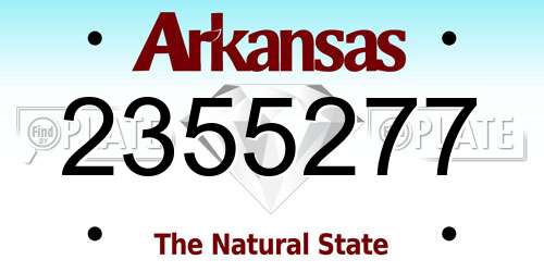 2355277 Arkansas License Plate