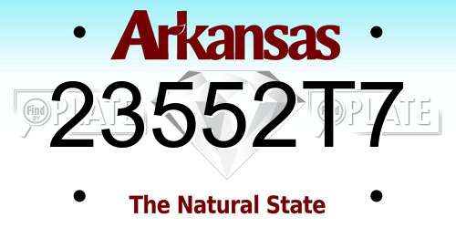 23552T7 Arkansas License Plate