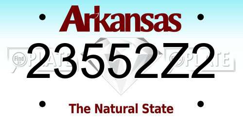 23552Z2 Arkansas License Plate