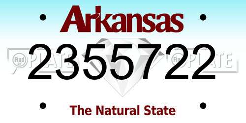2355722 Arkansas License Plate