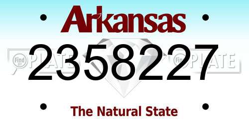 2358227 Arkansas License Plate
