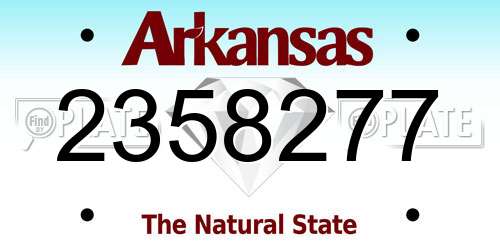 2358277 Arkansas License Plate