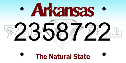 2358722 Arkansas License Plate