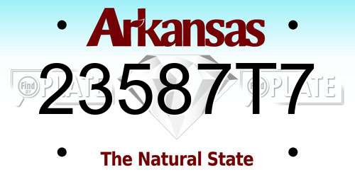 23587T7 Arkansas License Plate