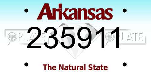 235911 Arkansas License Plate