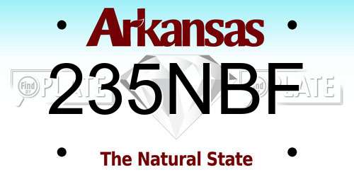 235NBF Arkansas License Plate