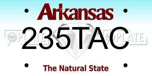 235TAC Arkansas License Plate