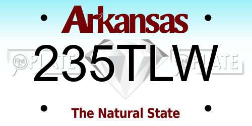 235TLW Arkansas License Plate