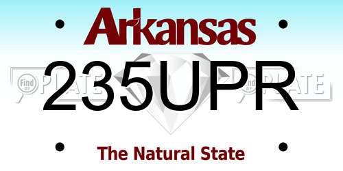 235UPR Arkansas License Plate