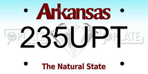 235UPT Arkansas License Plate