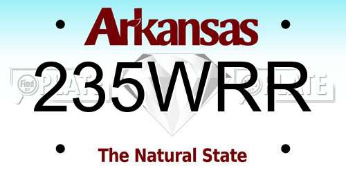 235WRR Arkansas License Plate