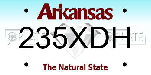 235XDH Arkansas License Plate