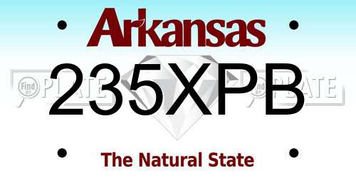 235XPB Arkansas License Plate