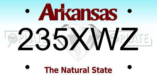 235XWZ Arkansas License Plate