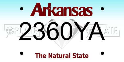 2360YA Arkansas License Plate