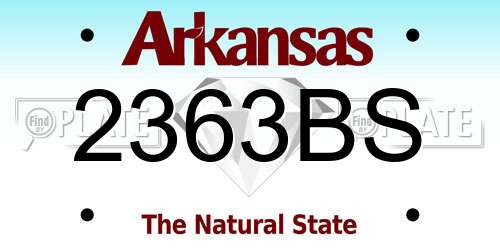 2363BS Arkansas License Plate