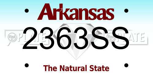 2363SS Arkansas License Plate