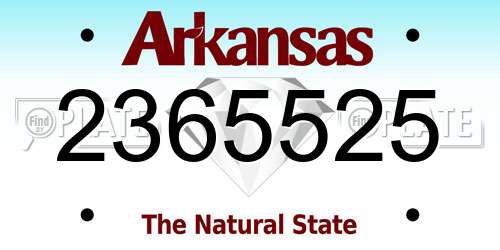 2365525 Arkansas License Plate