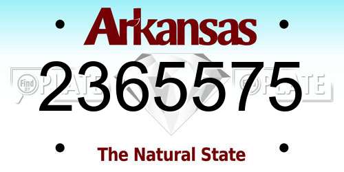 2365575 Arkansas License Plate