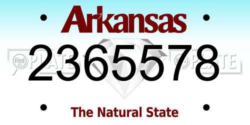 2365578 Arkansas License Plate