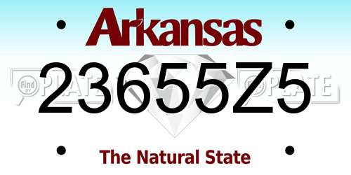 23655Z5 Arkansas License Plate