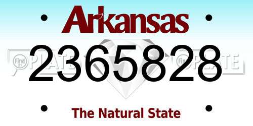 2365828 Arkansas License Plate