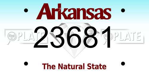 23681 Arkansas License Plate