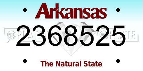 2368525 Arkansas License Plate