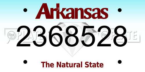 2368528 Arkansas License Plate
