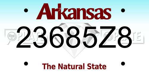23685Z8 Arkansas License Plate